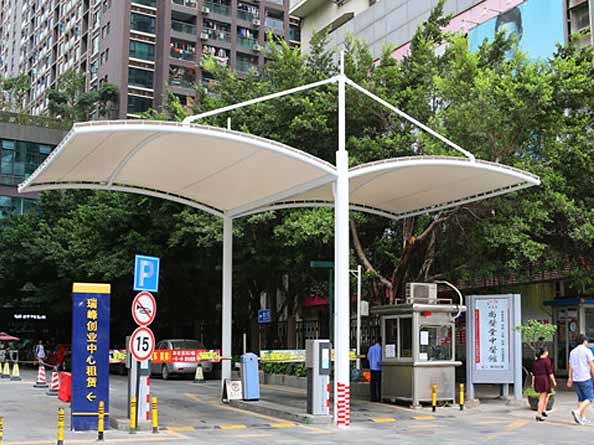 T字型膜結構車(chē)棚雨棚