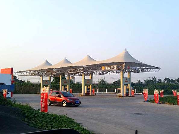 加油站膜結構遮陽(yáng)棚